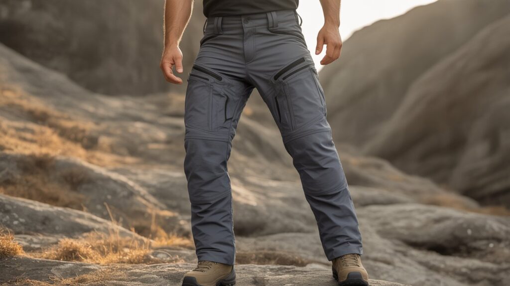 Man wearing the Best Multi-Pocket Pants for Men with durable utility pockets designed for outdoor adventure and everyday functionality.