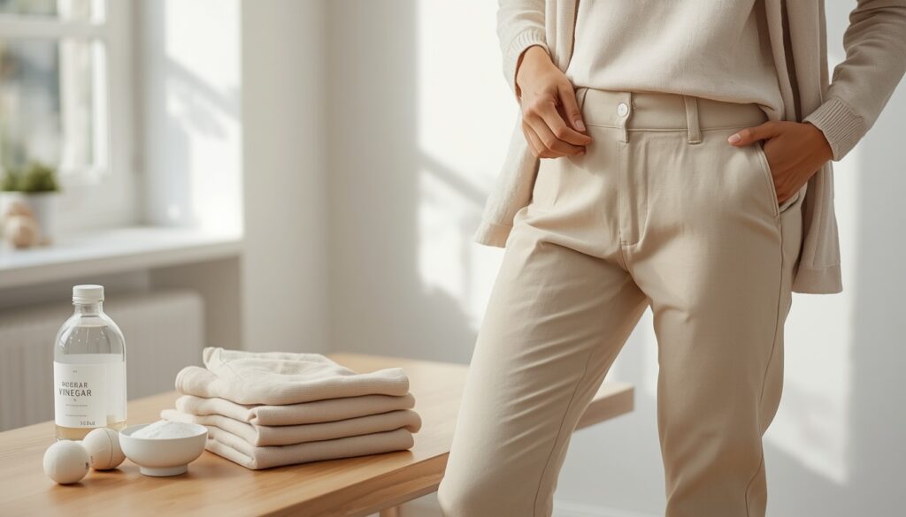 Best Slim Fit Chinos for Women paired with a tailored black blazer and white blouse for a stylish business casual city outfit.