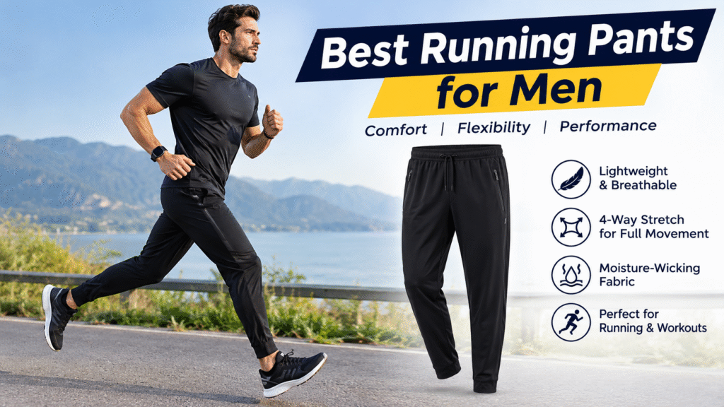 Best running pants for men featuring lightweight, breathable, and flexible fabric for running and workouts.