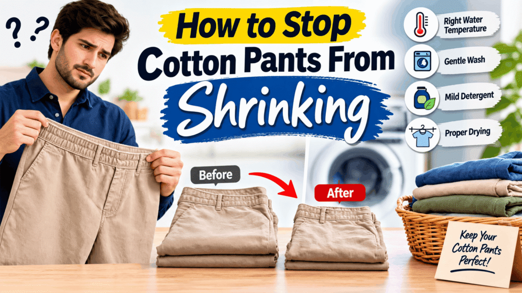 How to stop cotton pants from shrinking with proper washing and drying techniques.