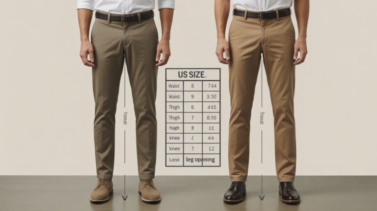 Tapered Pants vs Straight Leg Pants Size Chart Guide