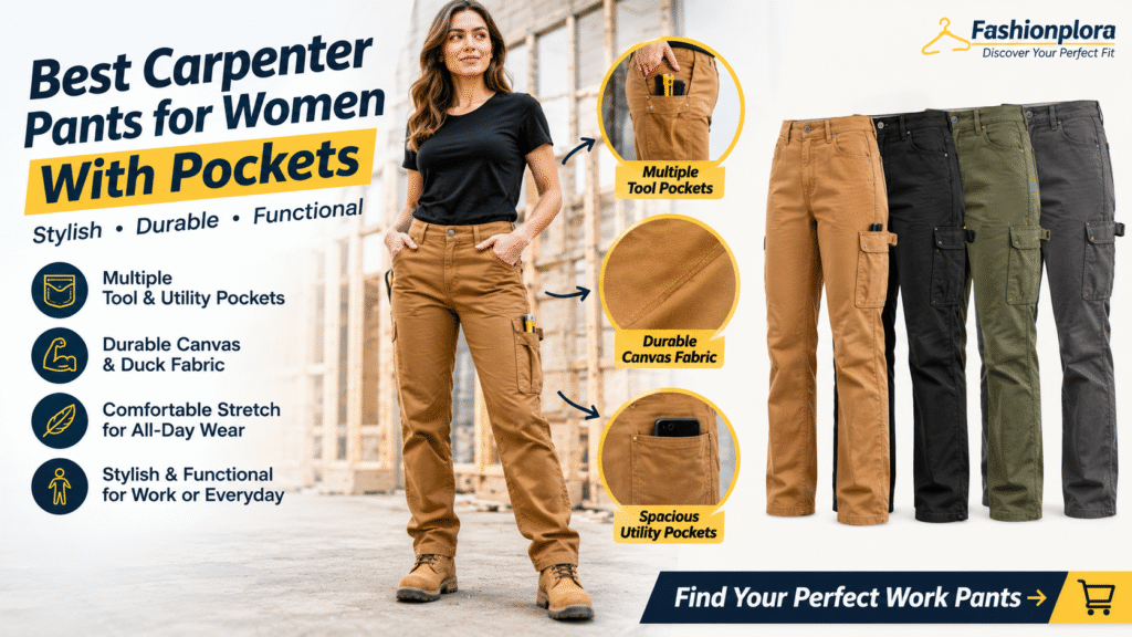 Best carpenter pants for women with pockets featuring practical utility storage and durable workwear designs.