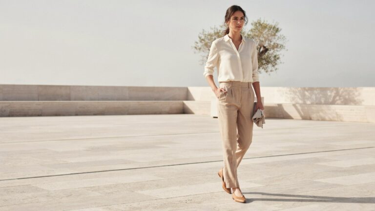 Best Cotton Pants for Women styled with a white shirt for a comfortable and polished look